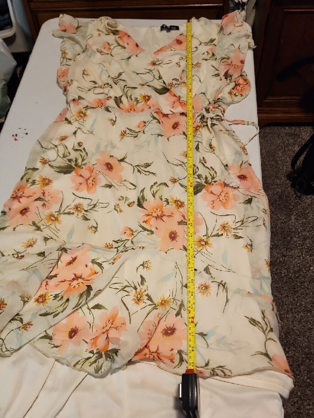 Salt And Sugar Floral High-Low Dress in Cream And Pink - Picture 7 of 11